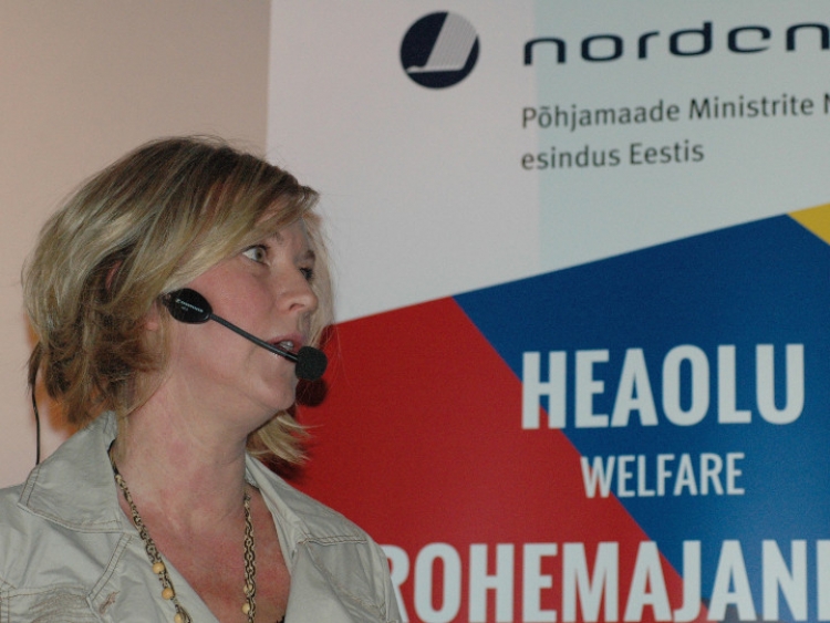Jeanette Lennartsdotter speaking at an inspiration seminar in Tallinn on 31 March.
