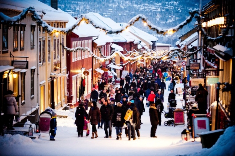 A Christmas village in the Nordics