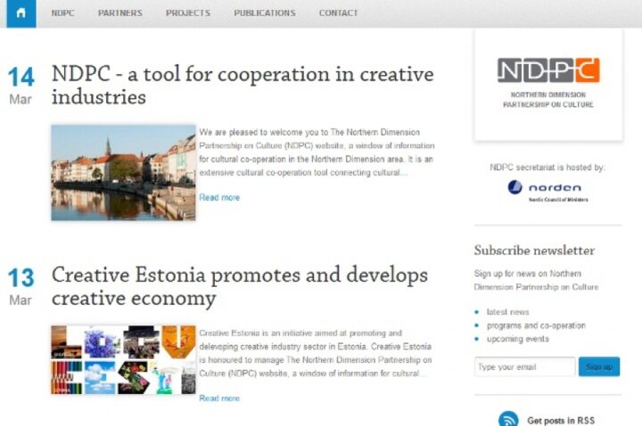 Põhjamaade kultuuri- ja loomemajandusalasel koostööl valmis koduleht