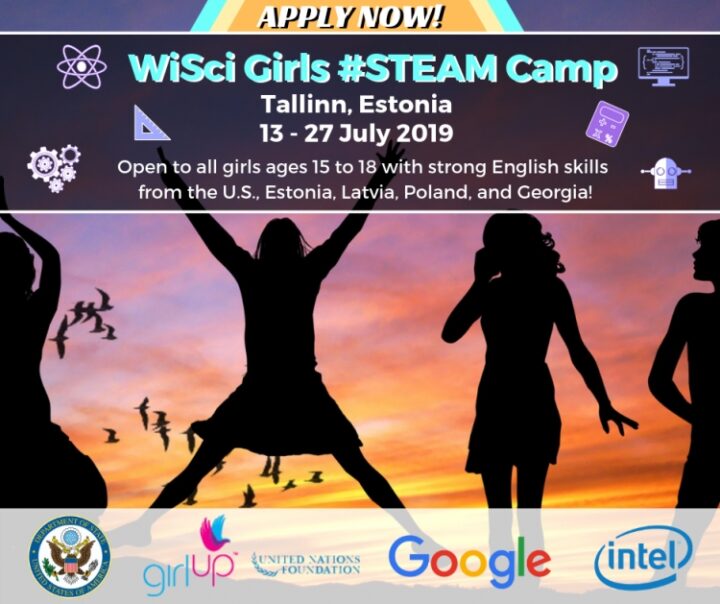 Google’i ja Intel’i tehnoloogiaeksperdid kogunevad USA saatkonna tüdrukute tehnoloogialaagri WiSci STEAM Camp ajaks Tallinnasse