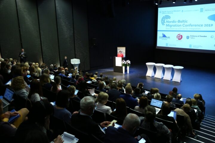 Katri Raik, Minister of the Interior of Estonia, giving the opening speech
